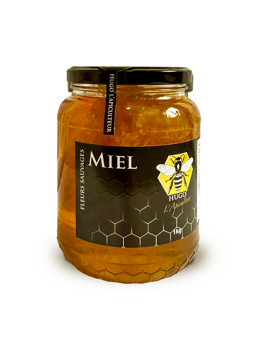 Miel fleurs sauvages avec rayon (1 kg)